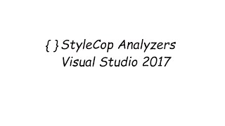 How to use StyleCop in Visual Studio 2017 [upl. by Forward]