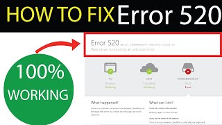 Error 520  Web server is returning an unknown error  Host Error [upl. by Leikeze]