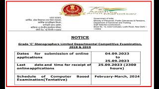 SSC Grade quotC‟ Stenographers Limited Departmental Competitive Examination2018 amp 2019 [upl. by Ellie]