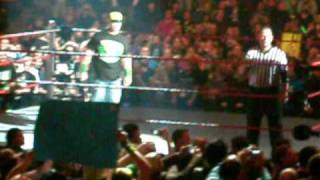 Chris Jericho gets pelted with glow sticks and John Cena entrance [upl. by Nitnelav]