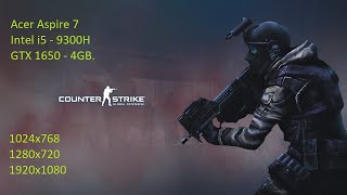 Acer aspire 7 CSGO  i5 9300H  GTX 1650 4GB  1024x768  1280x720  1920x1080  low settings [upl. by Lothario]