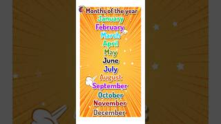 12 months name in english  months of the Year song kindergarten preschool [upl. by Adria249]