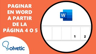 Como ENUMERAR PAGINAS en WORD a PARTIR de la CUARTA HOJA o QUINTA HOJA 📄4️⃣ o 📄5️⃣✅ Paginar en Wor [upl. by Myrtice]