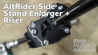 Install AltRider Side Stand Enlarger for BMW R1250GS Adventure  Riser [upl. by Landsman643]