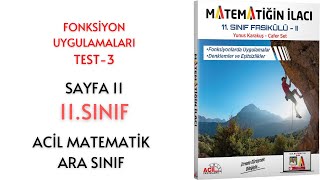 11Sınıf Matematiğin İlacı 2Fasikül Fonksiyon Uygulamaları Test3 Sayfa 11 [upl. by Yeslrahc32]