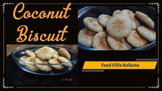 Coconut biscuit recipe no oven no egg  very tasty and totally bakery types home made biscuit [upl. by Ieluuk]