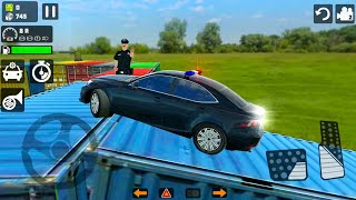 New Sedan With Police Sirens 16  Drive On Sea Ship Containers Gameplay [upl. by Adnamahs]