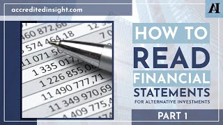 Understanding Financial Statements for Private Investors  Part 1 [upl. by Myrvyn]