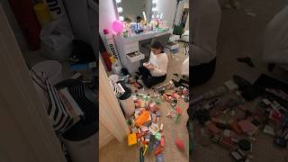 Cleaning out my Makeup Vanity✨ organizing Cleaning amp Decorating￼ [upl. by Ayatnwahs]