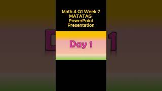 Math 4 Q1 Week 7 MATATAG PowerPoint Presentation matatagcurriculum matatag grade4 [upl. by Aleakcim]