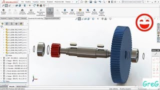 SolidWorks  Assemblaggio Albero Ingranaggi  Assembly Gear Shaft [upl. by Dyana303]