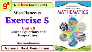 Class 9 Math Miscellaneous Exercise 5 I National Book Foundation NBF  Math Class 9 I Federal Board [upl. by Christianity718]