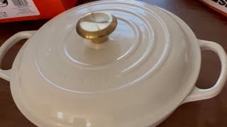 Le Creuset Braiser 22L White with Gold Knob [upl. by Dmitri]