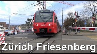 Bahnübergang Haltestelle Friesenberg Zürich  Züge in Zürich  SZU [upl. by Chevy]