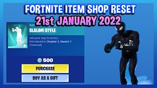 NEW SLALOM STYLE EMOTE Fortnite Item Shop Reset 21st January 2022 [upl. by Plume]