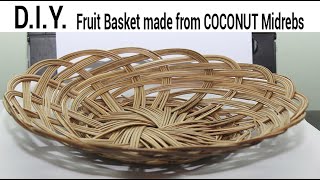 How to Make Kalalaw Native fruit basket Made from Coconut Midrebs DIY [upl. by Enitsuj]