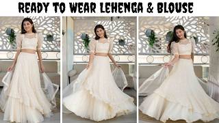 Ready to Wear Lehenga amp Blouse  White Ready to Wear Lehenga indianclothes lehnga sabafaryad [upl. by Eed55]