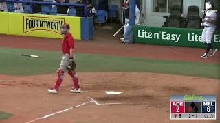 Robbie Glendinning drops a cheeky single over infield playing in to extend Melbourne lead [upl. by Llednyl]