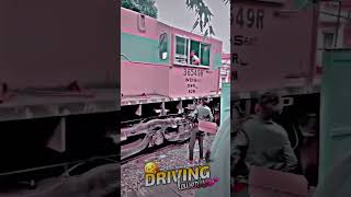 Driving lover truck vs tren shorts ytshorts shortsvideo trending truck [upl. by Kolnick10]