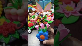 DIY Clay flower vase ।। Clay craft ।। Clay art ।। diy shorts art craft clayart creative [upl. by Nalad739]