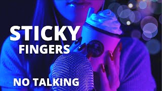 ASMR 🖐🏻 5 TRIGGERS STICKY FINGERS NO TALKING [upl. by Ramilahs]