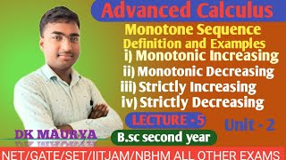 Monotonic Increasing Sequence  Monotonic Decreasing strictly Increasing And strictly Decreasing [upl. by Atterahs]