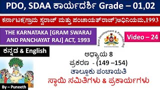 ಪಂಚಾಯತ್ ರಾಜ್ ಕಾಯ್ದೆKarnataka Panchayat Raj Act 1993ಅಧ್ಯಾಯ8 ತಾಪಂಸ್ಥಾಯಿ ಸಮಿತಿಗಳು149–154Video24 [upl. by Gauntlett]