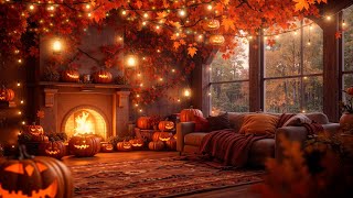 Wonderful Autumn Afternoon with Crackling Fireplace 🔥 and Light Rain 🍁 Relaxing Stress Relief [upl. by Gallard]