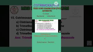 RRB Pharmacist EXAM DI exam 2024 preparation cotrimoxazole FDC antibiotic [upl. by Strawn]