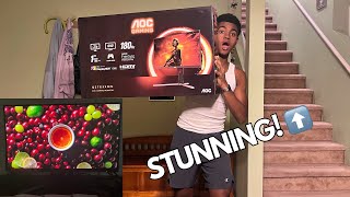 UNBOXING MY FIRST MONITOR  AOC Q27X3GMN [upl. by Adranoel]