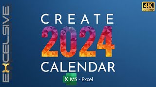 Create a Dynamic amp Printable Calendar for Any Year in Excel 2024 amp Beyond [upl. by Korenblat13]