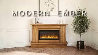 Modern Ember Patton Smart Electric Fireplace Mantel Package [upl. by Katharina42]