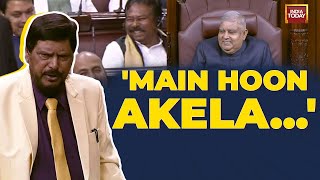 Ramdas Athawales Poetic amp Comic Address Quakes Laughter In Rajya Sabha  Rajya Sabha 2022 [upl. by Hakeber404]