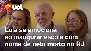 Lula se emociona ao inaugurar escola com nome de neto morto no RJ [upl. by Bikales601]