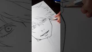 Drawing 👨‍🦳✨️ gojo pt1sketching [upl. by Nalhsa]