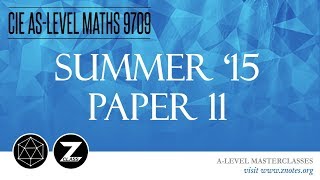 CIE AS Maths 9709  S15 P11  Solved Past Paper [upl. by Arber325]