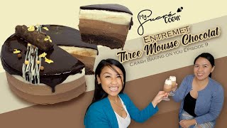 Easy Triple Chocolate Mousse Layer RecipeCrash Baking On You EP 9 [upl. by Brady928]