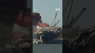 Crews conduct controlled demolition of collapsed Baltimore bridge  VOA News shorts [upl. by Kinchen]