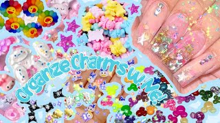 Organize all my charms with me Cute kawaii charms cute charms nail haul [upl. by Amahcen]