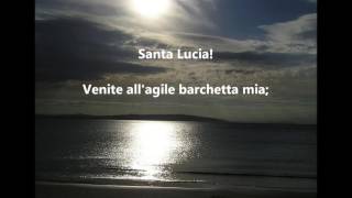 SANTA LUCIA ST LUCY Saint Lucia Day words lyrics text Italian Swedish sing along song italienska [upl. by Lomax511]