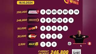 uwinn lottery result today 18102024 Friday October power7 Grand6 max3 4you spine5 [upl. by Inverson]