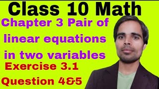 pair of linear equations in two variables class 10 math  class 10 math exercise 31N k Academy [upl. by Areik]