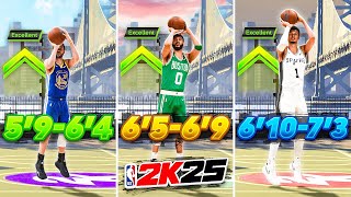 NBA 2K25 BEST JUMPSHOTS FOR ALL BUILDS HEIGHTS amp 3PT RATINGS BEST SHOOTING TIPS amp SETTINGS [upl. by Gnat931]