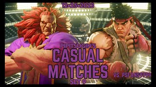 SFVPipitsugins Casual Matches Set 9 vs Ryu 12•25•2023 [upl. by Sivrahc]