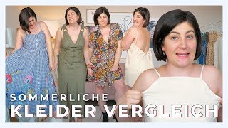 SOMMERKLEIDER GRÖßE 40 VERGLEICH  Ich teste Kleider für kurvige Frauen  kleinundkurvig [upl. by Leitao]