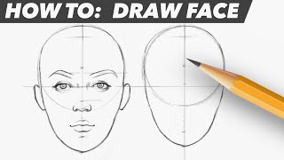 How To Draw Face  Easy Beginner Proportion Tutorial [upl. by Kcinom749]