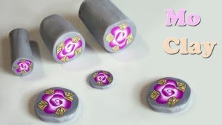 Polymer clay Fimo tutorial  Super easy Rose Flower Cane [upl. by Sparhawk571]