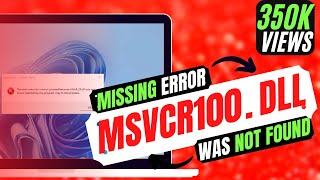 How To Fix MSVCR100dll is Missing from computer Error 💻 Windows 10117 💻 3264Bit [upl. by Rozek]