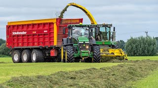 Grass silage  pitwork with 7350 ProDrive  Loonbedrijf Vroege  2021 [upl. by Cain]