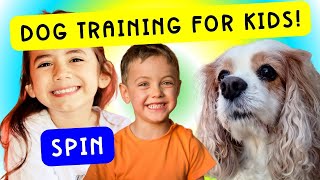 Dog Training For Kids Teach Your Dog to Spin Dexter the Dog and Friends [upl. by Enylcaj]